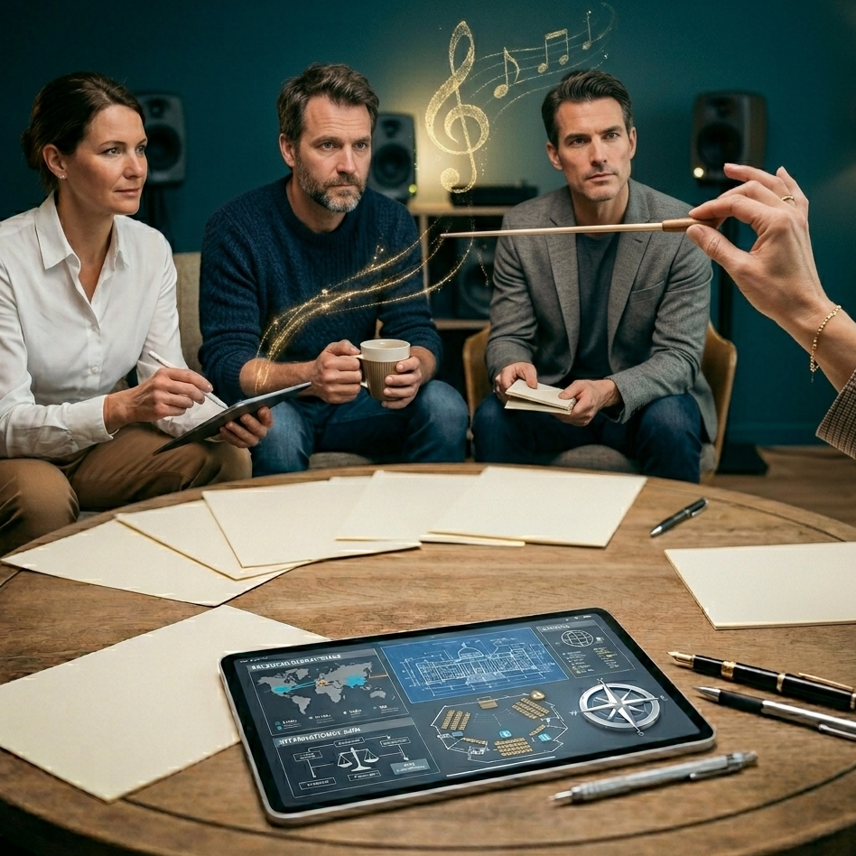 Lead like a conductor. Impact arises in the ensemble.